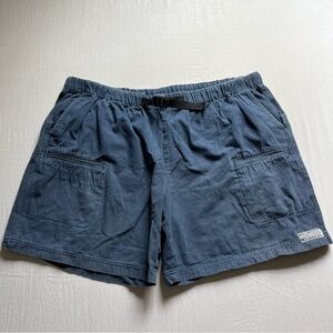 HUF blue mens cotton‎ belted logo patch shorts